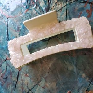 Handmade western hair clip Rose quartz gemstone Stone claw clip